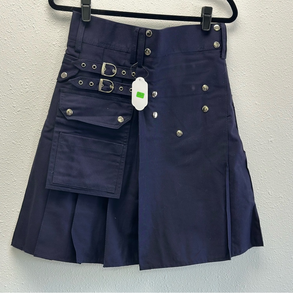 Deep Plum Kilt with Buckle Details Size 32